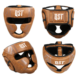 Ensemble de boxe en cuir véritable de haute qualité MMA Sparring Kickboxing Comprend des gants de boxe Protection de l'aine Protection de la tête QST INTERNATIONAL - Product Image 3