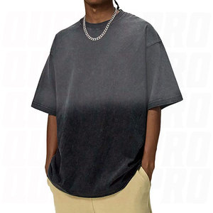 T-shirt Homme Vintage Brodé Effet Vieilli Délavé à l'Acide Streetwear 100% Coton Logo Personnalisé Coupe Oversize Vente en Gros - Product Image 2