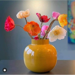 Metal <b>Table</b> Vase Textured Decorative Flower Vase for Dining <b>Table</b> Living Room Home Decor and Gifting Use - Product Image 2