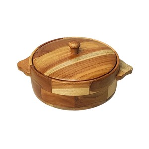 Latest Style Wood Tortilla Warmer Eco-Friendly Round Casserole with Lid for Kitchen & Dining Roti Box for Hot Seller - Product Image 3