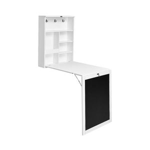 Scrivania per Computer Moderna in Legno, Convertibile e Montabile a Parete, con Design Pieghevole e Ripiano Portaoggetti - Product Image 2