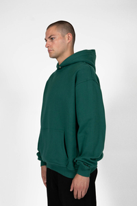 Sudaderas con Capucha Casuales y Elegantes para Hombre, Lavado Ácido, Verde Sólido, Corte Regular, 100% Algodón, Sudaderas con Capucha Lisas, Hombros Caídos, Cierre de Cremallera, Impresión de Logotipo Personalizado - Product Image 3