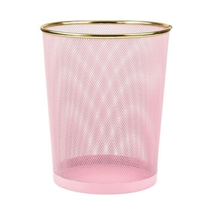 <b>Small</b> Pink <b>Metal</b> Trash Can with Lid and Handles Round Iron Waste Bin for Bedroom Bathroom Nursery Desktop Garbage <b>Bucket</b> - Product Image 5