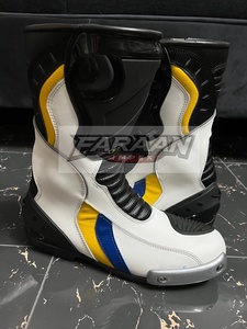 Bottes de moto pour hommes, bottes de course pour motards, chaussures de moto en cuir, bottes de protection pour la piste, vente en gros, logo personnalisé - Product Image 6