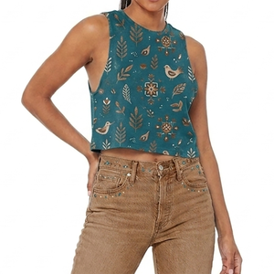 Camiseta sin mangas elegante de color sólido, talla personalizada, ropa para exteriores, transpirable, para mujer. - Product Image 1
