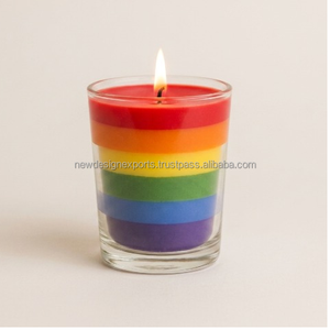 Custom Scented Rainbow Glass Votive <b>Candle</b> Bulk Sourcing <b>Small</b> Meditation <b>Candle</b> Supplier - Product Image 4