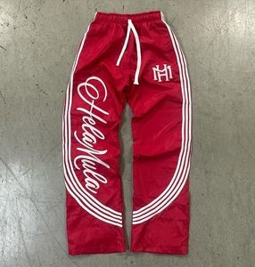 Custom <b>Men</b> Nylon Track Pants <b>Baggy</b> Streetwear Windbreaker <b>Trousers</b> Wide Leg Sports Jogger Pants With Side Stripes Custom Logo - Product Image 1