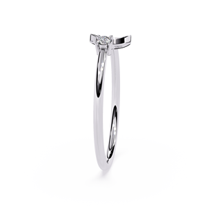 Women's White Gold Minimalist Diamond Engagement <b>Ring</b> Round Brilliant Cut GIA Certified Natural Diamond - Product Image 3