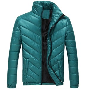 Teal Royal Blue Black Custom Men Lightweight Puffer <b>Jacket</b> Stand Collar Quilted Zip Winter Outerwear OEM Factory Supply - Product Image 1