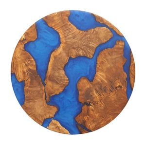 Planche à charcuterie ronde en bois, conforme aux normes alimentaires de la FDA, taille personnalisée, design rivière en résine époxy, pour la cuisine et la décoration de cadeaux - Product Image 1