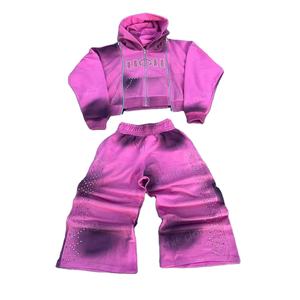 Conjunto de Sudadera con Capucha y Pantalones Deportivos Personalizados de 340g, Estampados, Holgados, Estilo Urbano, para Hombre, Corte Cuadrado, Deportivo - Product Image 1