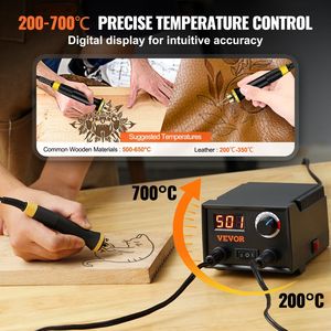 Kit per Pirografia a Doppia Uscita con Temperatura Regolabile 200~700 Gradi Celsius, Display, 2 Penne per Pirografia, 23 Punte in Filo Metallico, 4 Accessori per Artigianato - Product Image 3