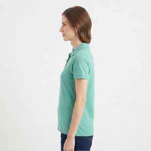 Polo de Mujer de Manga Corta con Logotipo Bordado, Diseño Casual de Algodón Piqué con Letra en la Parte Delantera - Product Image 3