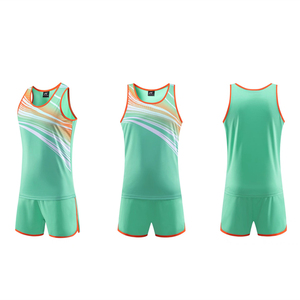 100% Polyester Factory Direct Plus Size Solid Color Summer Track and Field Uniform Sets with Custom Logo <b>Design</b> - Product Image 2
