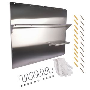 Protezione murale per cappa da cucina 36 x 29,5 pollici con ripiano portaoggetti, paraschizzi in acciaio inossidabile per cappa da cucina e mensole a muro - Product Image 4