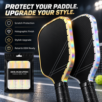 Bande de protection holographique pour bord de raquette de pickleball 20mm 23mm 26mm Or Argent pour OEM, marque privée, vente en gros