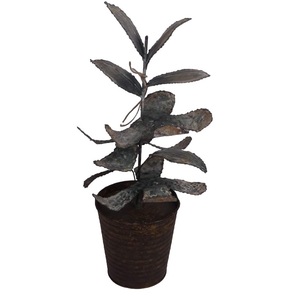 Maceta de Metal Moderna Hecha a Mano en Color Natural para Decoración de Arte en el Hogar y Jardín, para Montar en la Pared, Uso en Exteriores - Product Image 1