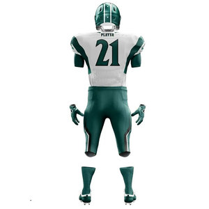 American Football Match Uniform Set with Protective Helmet and Sports <b>Socks</b> 100% Polyester Eco-Friendly Four-Way Stretch - Product Image 3