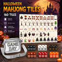 Jeu de Mahjong américain sur le thème d'Halloween, design toile d'araignée crépusculaire, tuiles en acrylique personnalisées, fabriqué à la main