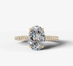 Anillo de Moissanita con Corte Ovalado, Plata de Ley 925, Chapado en Oro de 14K, Anillo de Compromiso, Boda, Promesa, Elegante y de Lujo para Mujer - Product Image 1