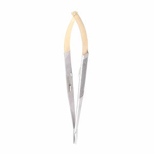 Porte-aiguille manuel en acier TC Castroviejo 9 pouces droit avec inserts en carbure de tungstène, mâchoires dentelées, verrouillage, pour micro-suture chirurgicale - Product Image 5