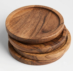 Eco Friendly Solid Wood <b>Drink</b> <b>Coaster</b> Round Wooden Cup <b>Coaster</b> For Coffee Tea Glass Mug Home Office Restaurant Factory Direct - Product Image 3