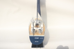 Modèle de bateau à voile en bois fait main, modèle de yacht de croisière moderne de luxe, décoration murale pour la maison - Product Image 3