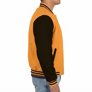 2027 Top Men's Varsity <b>Jacket</b> Black Sleeve Casual College Style Button Front Solid Color Custom College University Team <b>Jacket</b> - Product Image 2