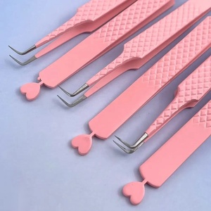 Precision Stainless Steel Eyelash Tweezers Smooth Tip Professional Volume <b>Lash</b> Application Tools - Product Image 3
