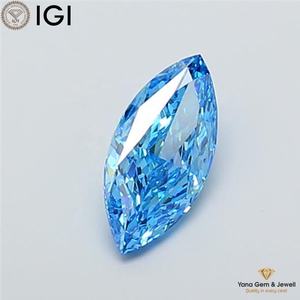 เพชรทรงมาร์คีส์ ขนาด 3.01 กะรัต สีฟ้าแฟนซี ความใสระดับ VS2 สำหรับงานหรูหรา พร้อมใบรับรอง IGI เพชร CVD ที่เพาะเลี้ยงในห้องปฏิบัติการ - Product Image 3