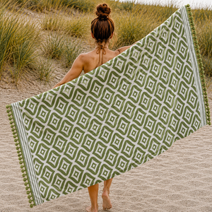 Nouveauté Serviettes de plage Fouta en coton 100% de qualité supérieure avec motif imprimé à rayures, haute absorption d'eau - Product Image 4
