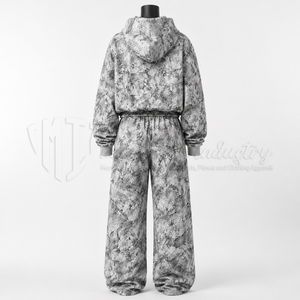 Conjunto de chándal de 2 piezas para mujer, sudadera con capucha estampada con cremallera, pantalones deportivos de pierna ancha, conjunto a juego estilo streetwear, venta al por mayor - Product Image 2