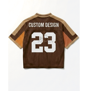 Maillot de basket personnalisé marron à col en V, manches courtes, respirant, en polyester, pour homme adulte, numéro 23 - Product Image 3