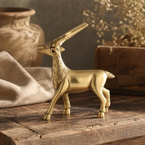 SHUBHAM - Estatua de Ciervo Personalizada en Latón Chapado en Oro, Figura de Animal Pulida, Decoración para el Hogar, Adorno Religioso, Recuerdo - Product Image 6