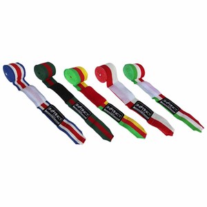 ผ้าพันมือชกมวยลายทางคุณภาพสูงขายดี พร้อมโลโก้สั่งทำพิเศษ ผ้าพันมือชกมวยป้องกันการบาดเจ็บสำหรับการฝึกซ้อม ขายดีที่สุด - Product Image 1