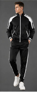 Ensemble de survêtement sportif pour homme Fire Athletic Industry, noir et blanc, fermeture éclair intégrale, respirant, en polyester, pour l'hiver - Product Image 5