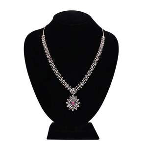 Ensemble de bijoux unisexe en or massif 18 carats, collier tendance classique avec boucles d'oreilles, diamant naturel, cadeau - Product Image 2