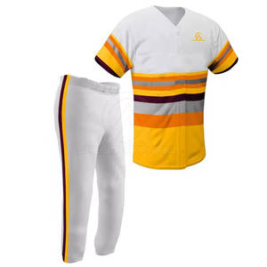 Uniforme de baseball élégant pour hommes et jeunes avec pantalon et maillot personnalisables et numéro dans plusieurs combinaisons de couleurs - Product Image 2