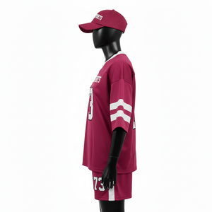 Women Football <b>Short</b> Set Polyester Interlock Fabric Moisture Wicking Maroon <b>Sleeve</b> Panel Custom Logo Women's Sets 100% Cotton - Product Image 3