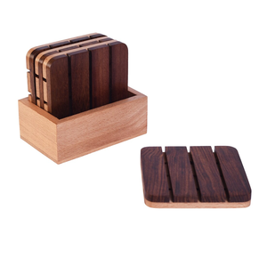 Posavasos de madera con diseño de renos, artesanía impresa, posavasos de madera para té y café, precio al por mayor - Product Image 5