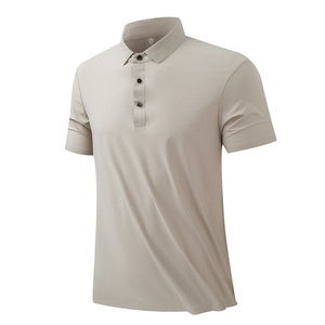 Polo de manga corta para hombre, color gris claro, 100% algodón, estilo casual, corte regular, cuello con botones, tejido. - Product Image 5