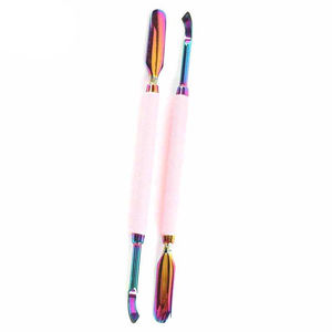 Empujador de Cutículas de Acero Inoxidable Rosa y Arcoíris, Limpiador de Uñas de Alta Calidad, Logotipo y Color Personalizados, GSI INDUSTRIES - Product Image 6