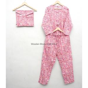 Conjunto de Pijama de 2 Piezas para Mujer, 100% Algodón, Estampado Paisley, Manga Larga, Cuello Redondo, Tejido Suave, Ropa de Dormir de Verano, Regalo - Product Image 5