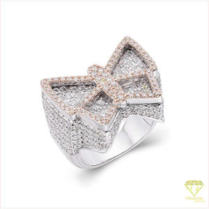 Designer 925 Sterling <b>Silver</b> Moissanite Diamond Oversized <b>Statement</b> <b>Ring</b> With Sparkling Stone Look For Wholesale Jewelry Buyers - Product Image 2