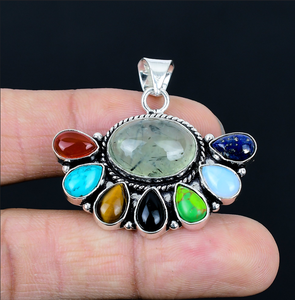 Pendentif demi-fleur en pierres précieuses naturelles, breloque florale pour collier, bijoux pour femmes - Product Image 1