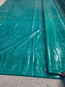 Bâche robuste verte argentée imperméable pour extérieur, en tissu tissé uni, articles en stock - Product Image 5