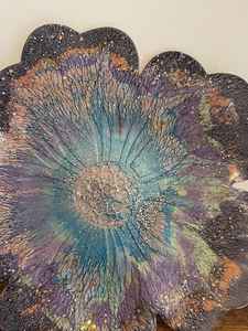 Tazón redondo con forma de flor hecho de epoxi con resina DAHLIA en relieve - Product Image 5