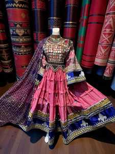 Nouvelles robes afghanes vintage, best-sellers, en georgette et mousseline, robes afghanes sur mesure dans des couleurs personnalisées avec décoration en dentelle pour mariage et fêtes. - Product Image 6