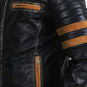 Veste en cuir pour homme, vente chaude, hiver, col montant, confortable, respirante, coupe-vent, taille personnalisée disponible - Product Image 5