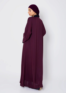 Nouvelle Abaya d'été élégante et décontractée pour femme, col rond, coupe ample, longue, manches longues, en polyester - Product Image 3